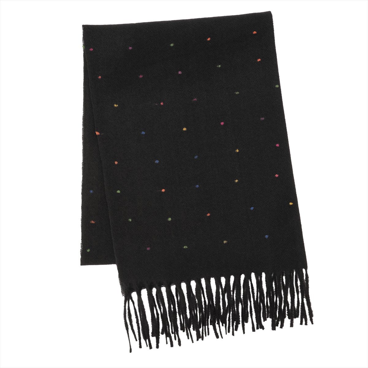 YuyamimiY's ブラックドット柄 ストール 大判 ストール】水玉 大・小の