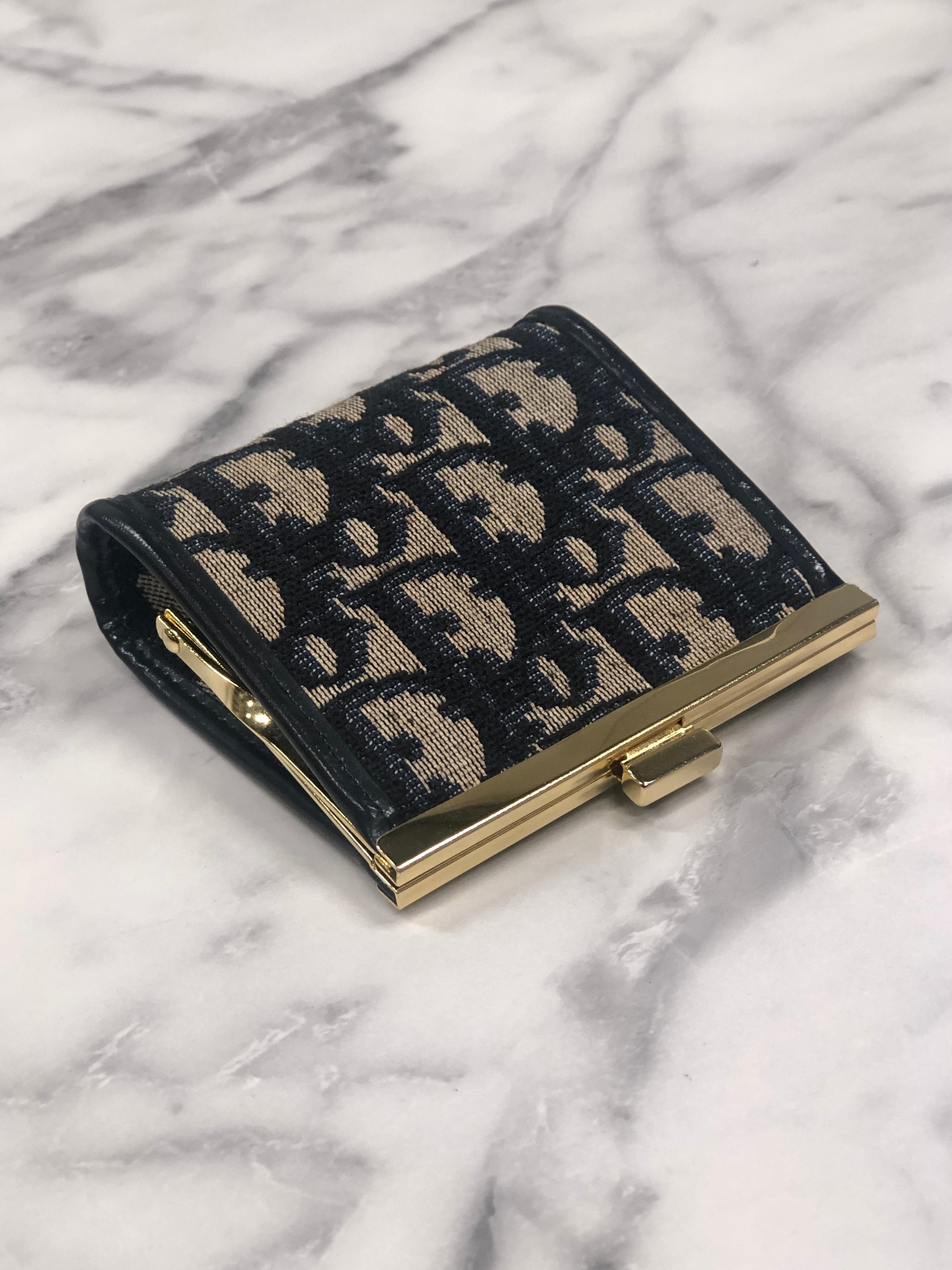 Christian Dior ディオール トロッター ジャガード がま口 財布