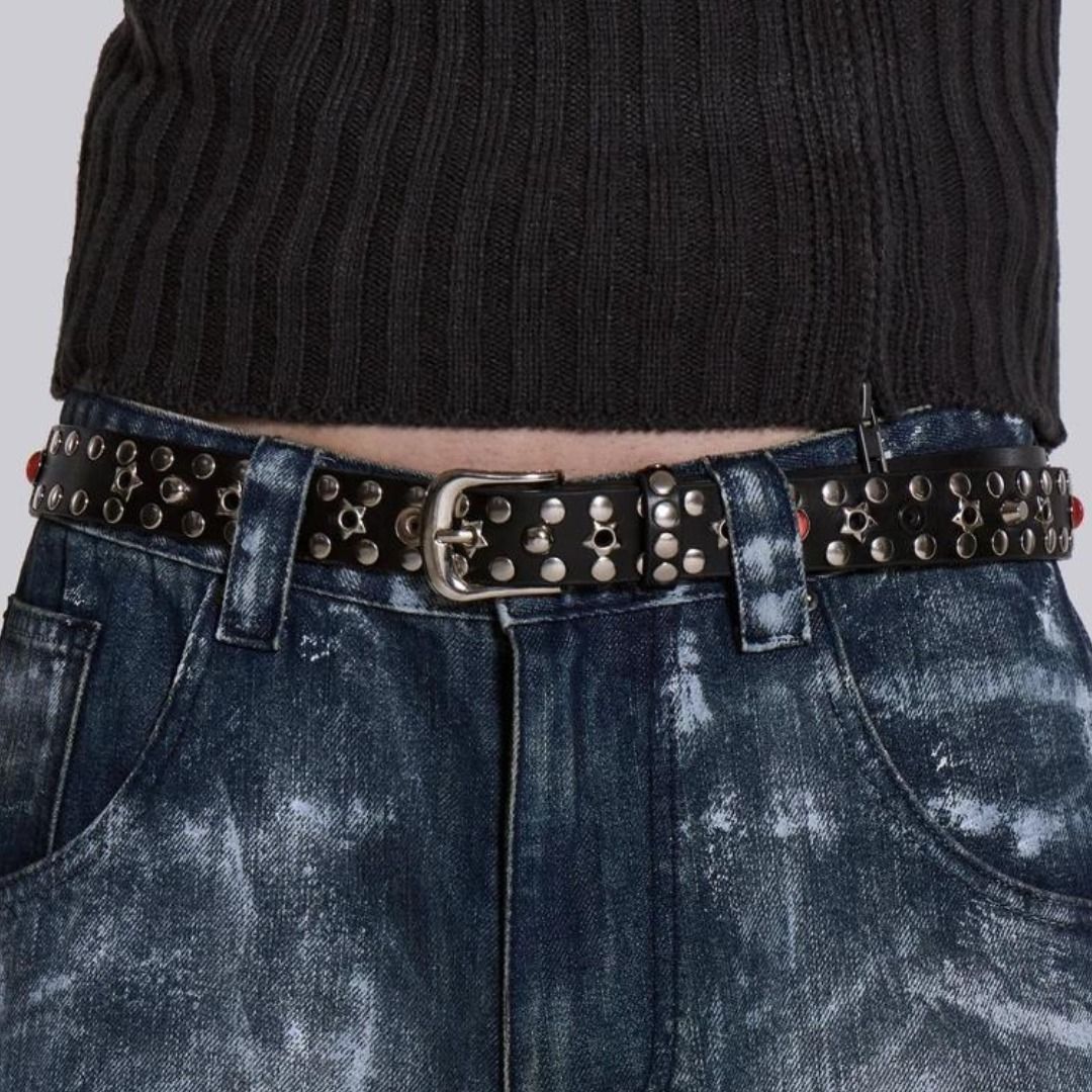 Jaded☆ブラックスタースタッズレザーベルト【英国発】 (JADED LONDON