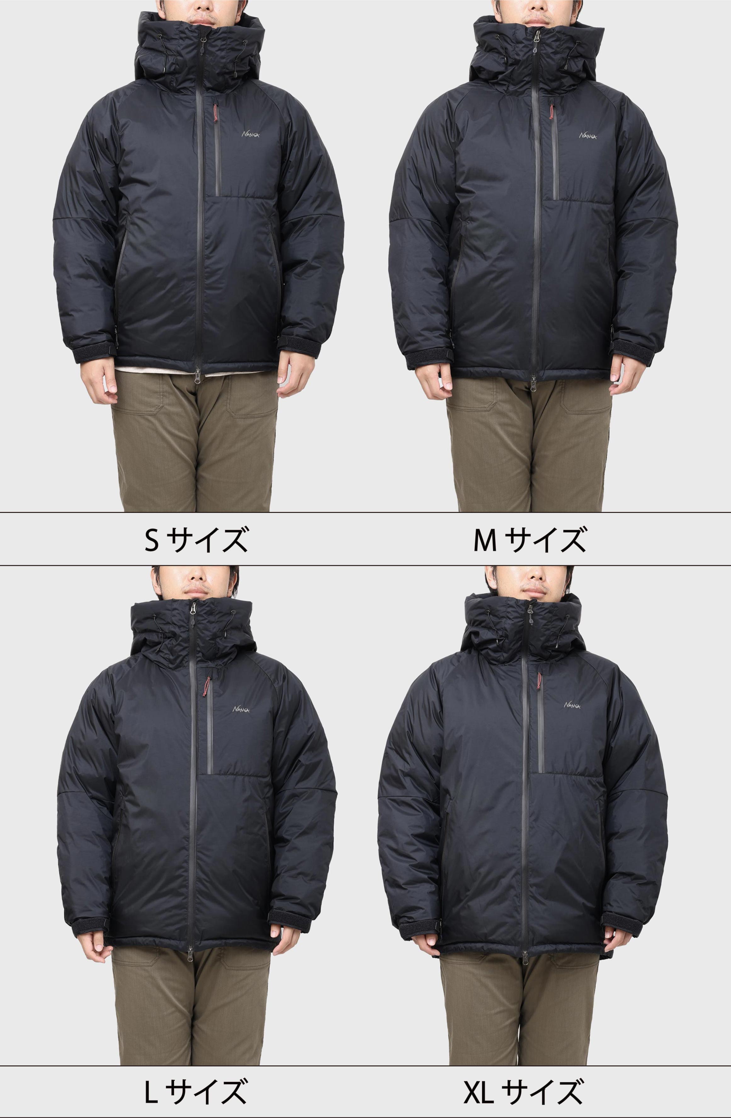 AURORA DOWN JACKET/オーロラダウンジャケット(メンズ) サイズガイド