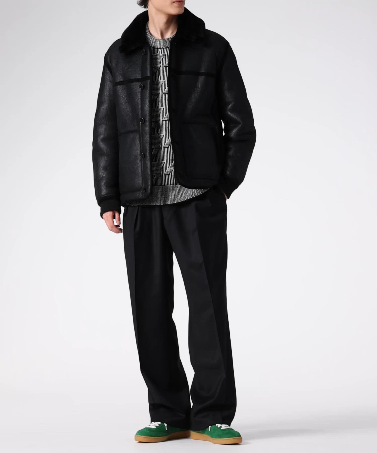 ムートンレザー ハーフブルゾン / 253123 654ZLB（ムートンコート