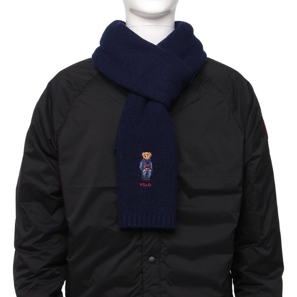 ポロラルフローレン マフラー ソリッド デニム ベア スカーフ ポロベア
