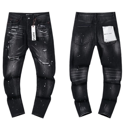 PURPLE BRAND ウォッシュド ペイント ダメージデニム イン ブラック