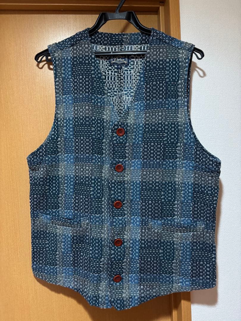 トップス NORAGI SASHIKO VEST ステュディオダルチザンNORAGI SASHIKOベスト