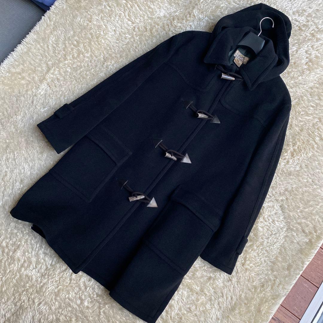 希少】HERMES エルメス ダッフルコート ヴィンテージ 50 ブラック 黒